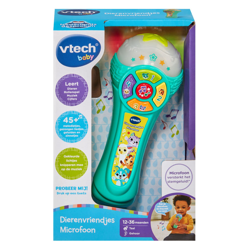 Afbeelding laden in galerijviewer, Vtech baby dierenvriendjes microfoon - interactieve microfoon - educatief baby speelgoed - licht geluidseffecten - vanaf 1 jaar
