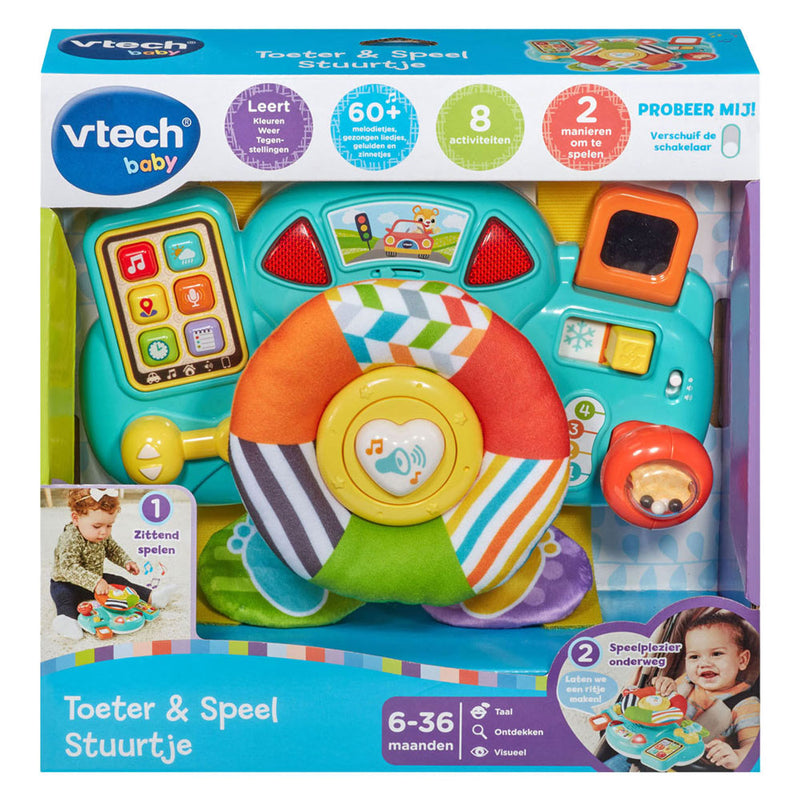 Afbeelding laden in galerijviewer, Vtech toeter en speel stuurtje
