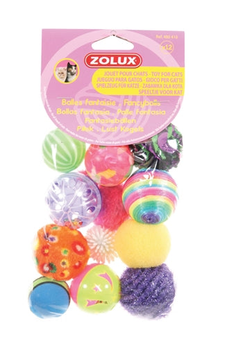 Afbeelding laden in galerijviewer, Zolux kattenspeelgoed fancy gekleurde ballen assorti
