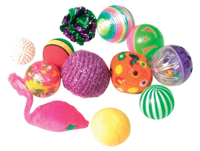 Afbeelding laden in galerijviewer, Zolux kattenspeelgoed fancy gekleurde ballen assorti
