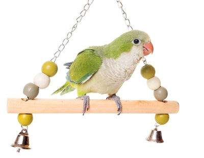 Afbeelding laden in galerijviewer, Zolux Schommel hout met kralen 2 bellen ketting
