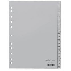 Numerieke tabbladen durable 6522 20 tabs 11 gaten grijs