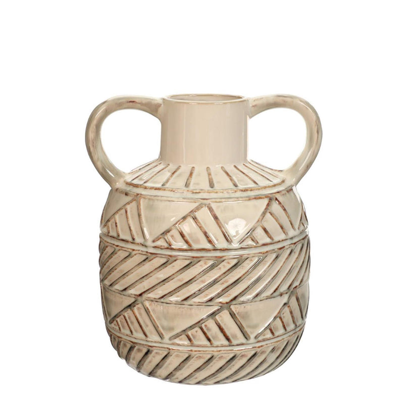 Afbeelding laden in galerijviewer, Ideas 4 seasons vaas bali keramiek 25x23x30 cm creme
