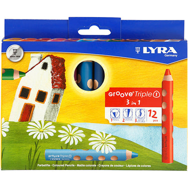 Lyra https: www.cchobby.nl groove-triple1-kleurpotloden-l-12-cm-vulling-10-mm-diverse-kleuren-12-stuk-1-doos