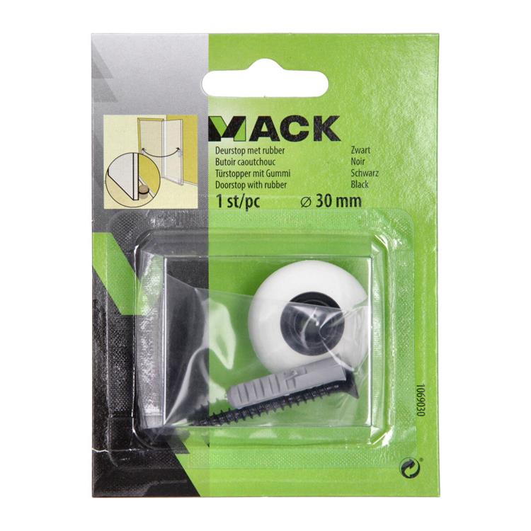 Afbeelding laden in galerijviewer, Mack 1069030 - deurstop met rubber zwart ø 30 mm 1 st pc | 6 stuks
