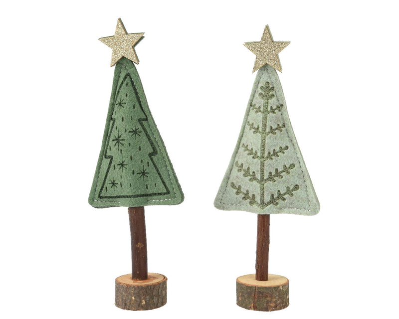 Afbeelding laden in galerijviewer, Decoris decoratief kerstboom van vilt, groen 8x4x20cm
