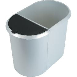 Prullenbak duo helit 29 l zilver zwart