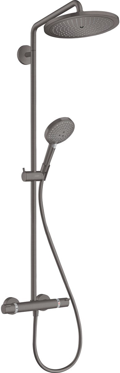 Hansgrohe croma s - showerpipe - ecosmart waterbesparend 8 l m - raindance select - 280mm - 1 straalfunctie - mat zwart - met thermostaat en handdouche