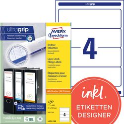 Folder etiketten avery l4761-100 wit 400 etiketten