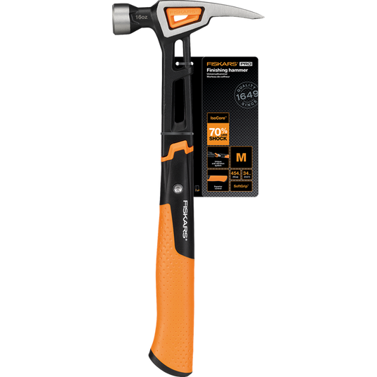 Fiskars isocore™ serie - timmermanshamer - 450g - ergonomische greep - roestvrij