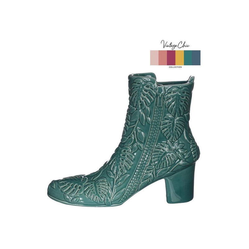 Afbeelding laden in galerijviewer, Ideas 4 seasons vaas bootie petrol ã˜7x22x19cm
