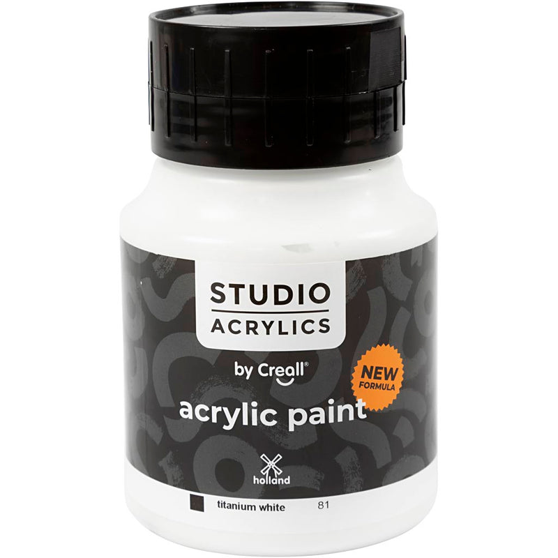 Afbeelding laden in galerijviewer, Https: www.cchobby.nl creall-studio-acrylverf-dekkend-white-81-500-ml-1-fles
