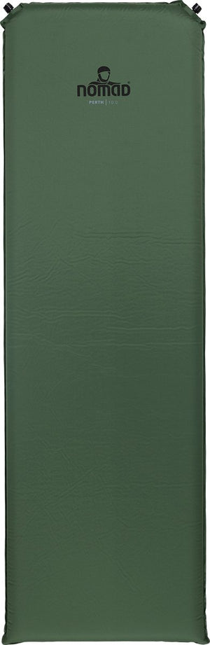 Nomad ® perth 10.0 | slaapmat zelfopblazend | 198 x 63 | 10 cm dikte | groen | comfortabel kamperen | incl hoes