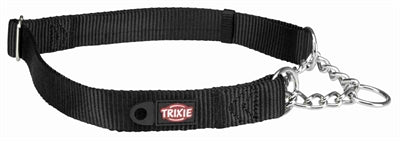 Afbeelding laden in galerijviewer, Trixie halsband hond premium halfslip halsband zwart

