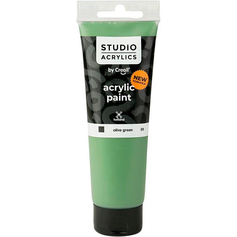 Afbeelding laden in galerijviewer, Https: www.cchobby.nl creall-studio-acrylverf-dekkend-olive-green-59-120-ml-1-fles
