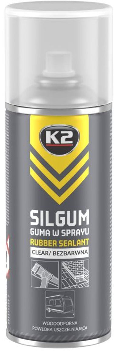K2 silgum serie - transparante elastische coating in spray - 400ml - weer- en waterbestendig