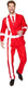 Partychimp karnival costumes deens verkleedkostuum denemarken carnavalskleding heren carnaval - polyester - rood wit - maat l - 4-delig jasje ingenaaid shirt tie broek