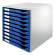 Ladenkastje leitz 10 laden grijs blauw