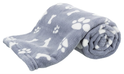 Afbeelding laden in galerijviewer, Trixie hondendeken kenny fleece bot pootjes blauw
