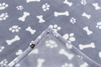 Afbeelding laden in galerijviewer, Trixie hondendeken kenny fleece bot pootjes blauw
