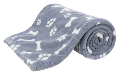 Afbeelding laden in galerijviewer, Trixie hondendeken kenny fleece bot pootjes blauw
