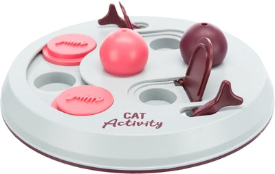 Afbeelding laden in galerijviewer, Trixie cat activity flip board bes roze lichtgrijs
