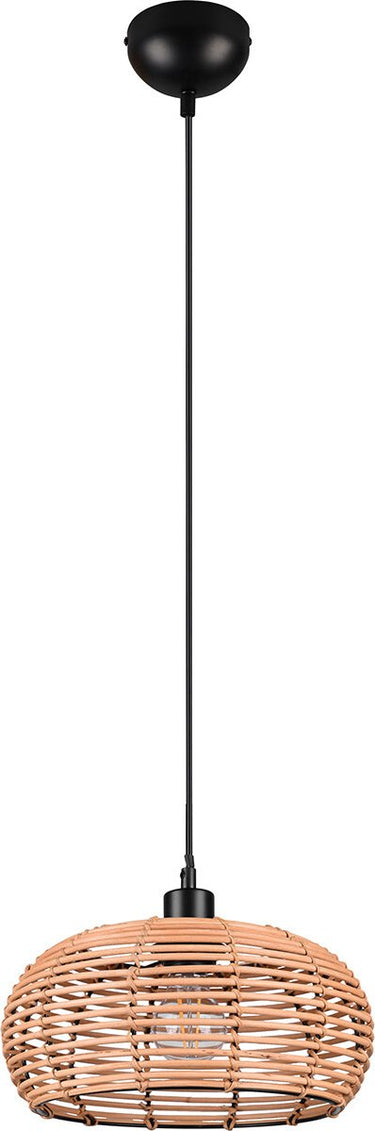 Trio inga - hanglamp - natuurlijk - rotan - excl. 1x e27 4w