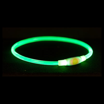 Afbeelding laden in galerijviewer, Trixie lichtgevende halsband usb flash light oplaadbaar tpu groen
