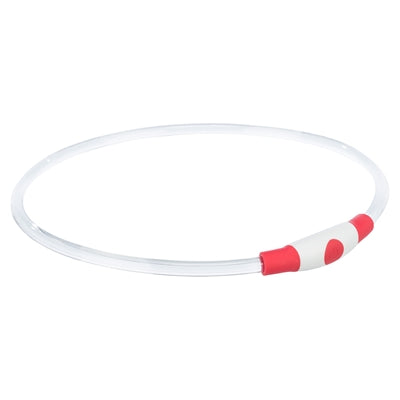 Afbeelding laden in galerijviewer, Trixie lichtgevende halsband usb flash light oplaadbaar tpu rood
