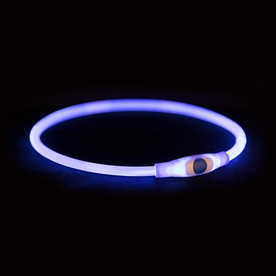 Afbeelding laden in galerijviewer, Trixie lichtgevende halsband usb flash light oplaadbaar tpu blauw
