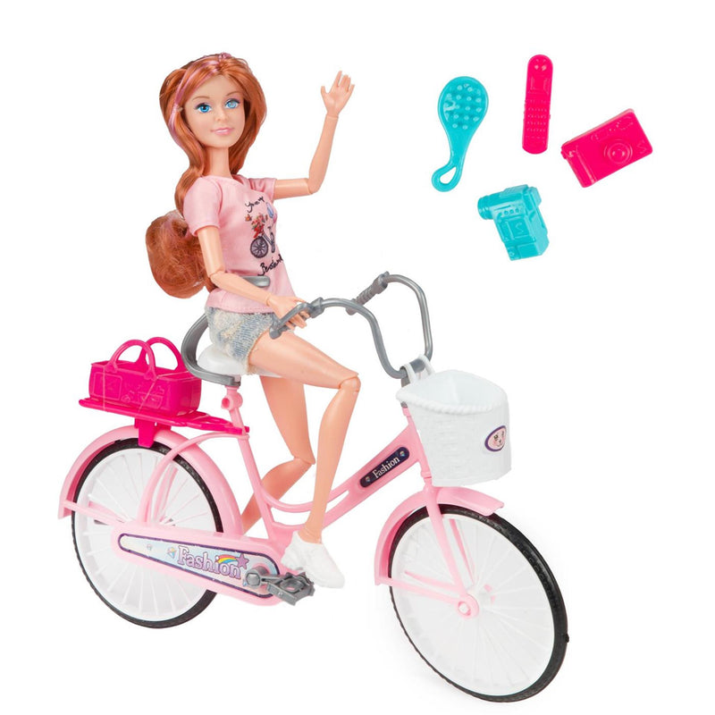 Afbeelding laden in galerijviewer, Toi-toys toi toys lauren tienerpop op fiets
