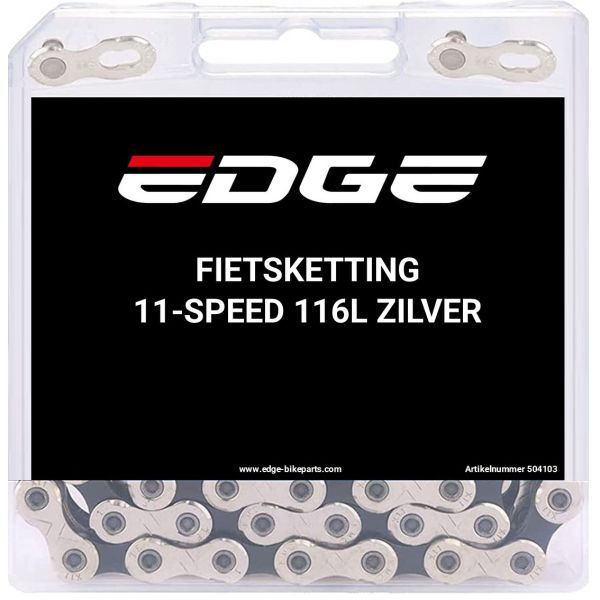 Afbeelding laden in galerijviewer, Edge fietsketting 11 speed chn-004 met 116 schakels - zilver
