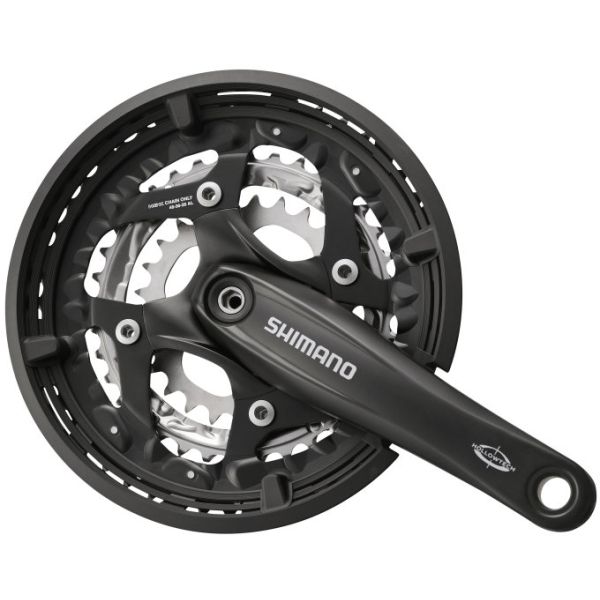 Afbeelding laden in galerijviewer, Shimano crankstel 3 x 10 speed trekking fc-t521 met 175mm crankarm 48-36-26t octalink - zwart
