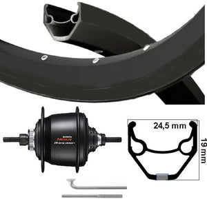 Kgs achterwiel 28 inch (622) ryde velg zwart nexus 8 centerlock zwart