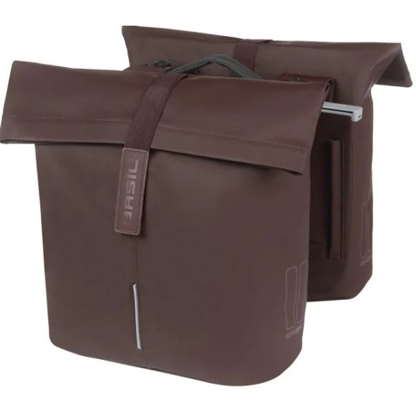 Afbeelding laden in galerijviewer, Basil dubbele fietstas city mik 28-32 liter - roasted brown
