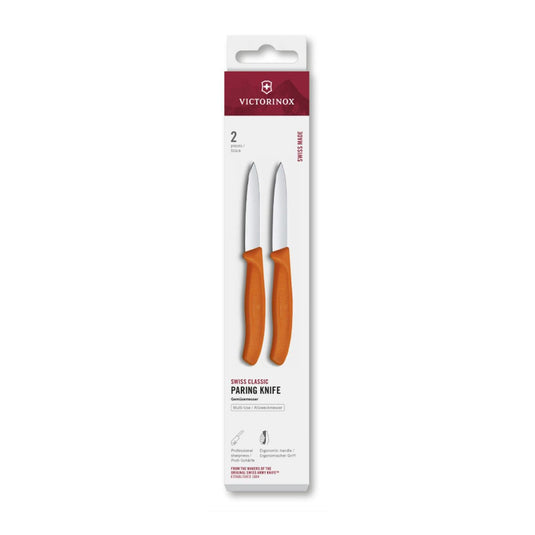 Victorinox schilmesje 2 stuks oranje glad spits 8cm