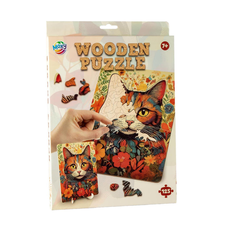 Afbeelding laden in galerijviewer, Moxy houten puzzel cat unieke vormen, 130pcs
