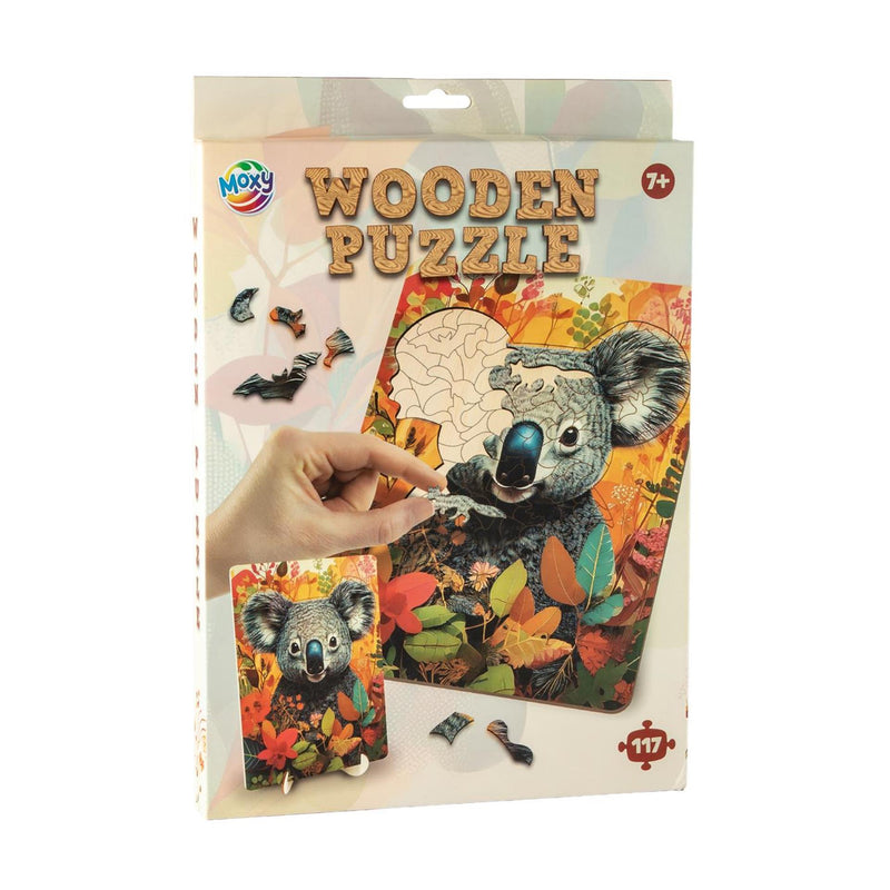 Afbeelding laden in galerijviewer, Moxy houten puzzel koala unieke vormen, 130pcs
