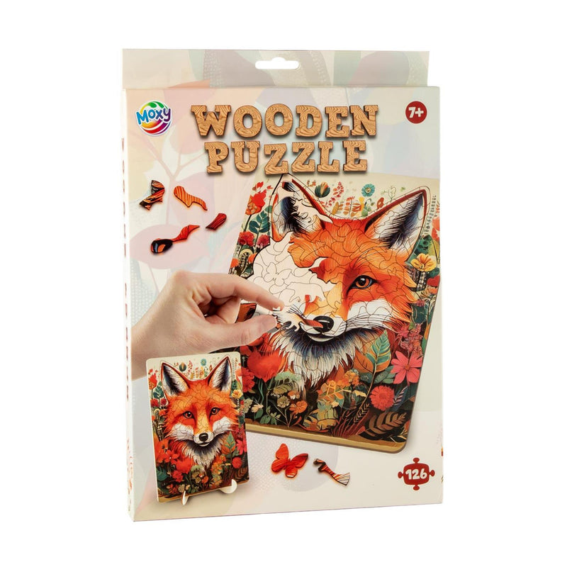 Afbeelding laden in galerijviewer, Moxy houten puzzel fox unieke vormen, 130pcs
