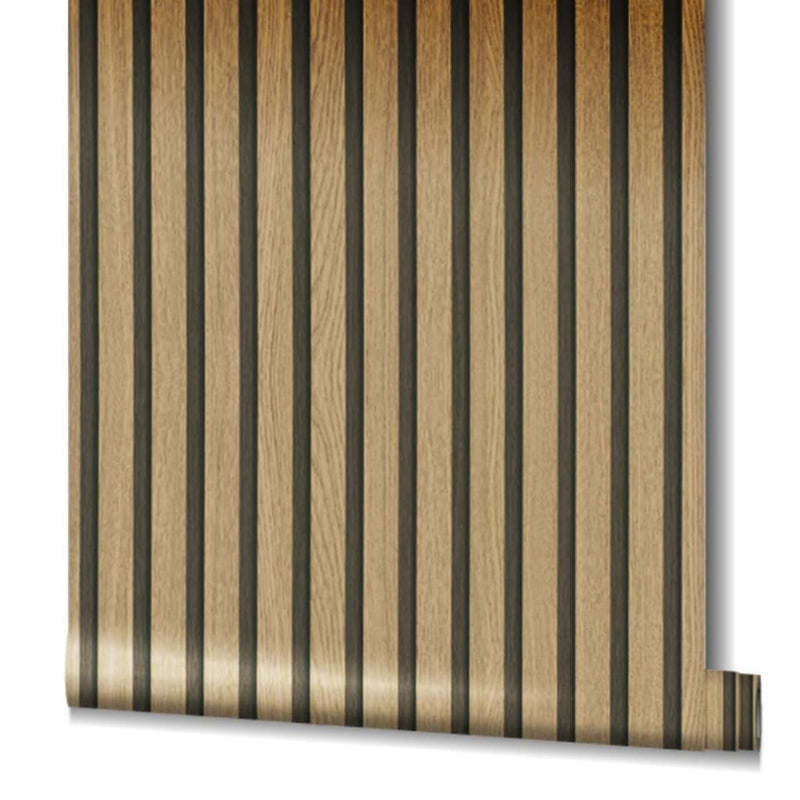 Afbeelding laden in galerijviewer, Noordwand behang botanica wooden slats bruin en eikenkleurig
