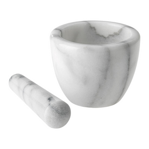 Westmark vijzel met stamper van marmer, hoog, binnendiameter: ca. 7,5 cm, gourmet, wit grijs, 69592260