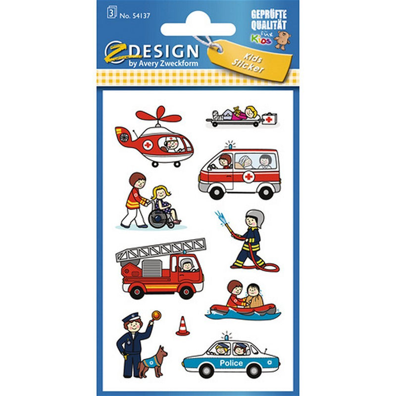 Afbeelding laden in galerijviewer, Avery av-54137 z-design kids stickers hulpdiensten 3 vel
