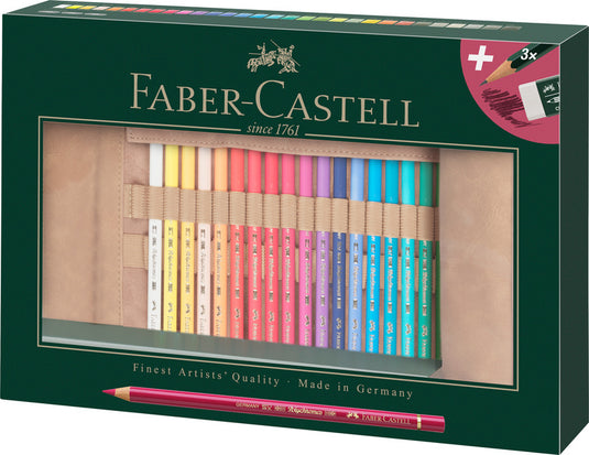 Faber-castell kleurpotloden - polychromos - 34 stuks in roletui - fc-110030