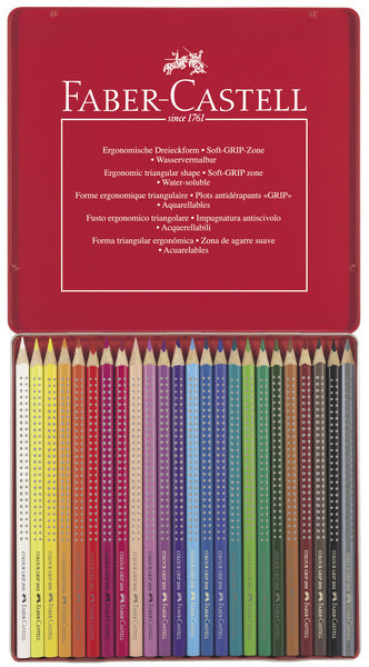 Afbeelding laden in galerijviewer, Faber-castell kleurpotloden - colour grip - blik 24 stuks - fc-112423
