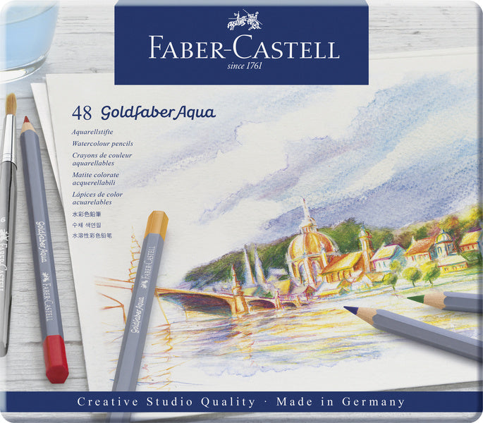 Afbeelding laden in galerijviewer, Faber-castell kleurpotlood aquarel - goldfaber - blik 48 stuks - fc-114648
