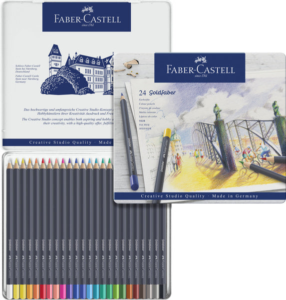 Afbeelding laden in galerijviewer, Faber-castell goldfaber kleurpotloden - blik 24 stuks - fc-114724

