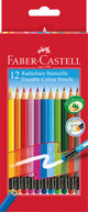 Faber-castell kleurpotloden - met gum - uitgumbaar - 12 stuks - fc-116612