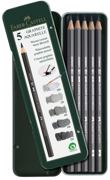 Afbeelding laden in galerijviewer, Faber castell fc-117805 aquarelpotlood faber-castell graphite etui a 5 stuks
