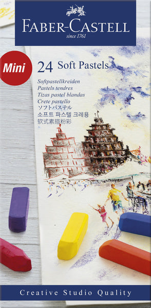 Faber-castell pastelkrijt - halve lengte - 24 stuks - fc-128224