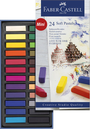 Faber-castell pastelkrijt - halve lengte - 24 stuks - fc-128224